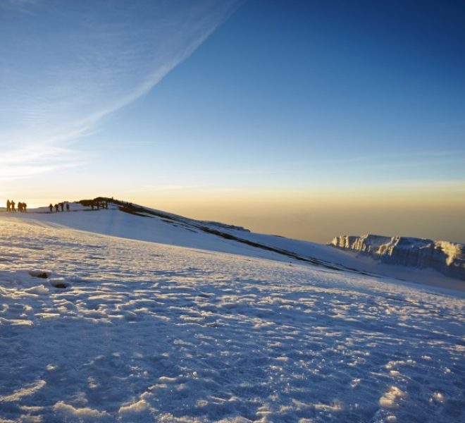 Glacier on the summit of Mount Kilimanjaro, a remarkable natural wonder.