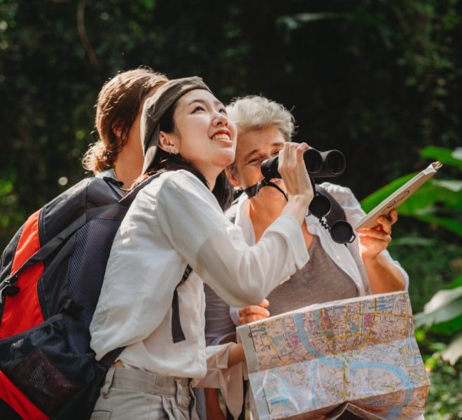 a group of persons on a group tour safari in tanzania